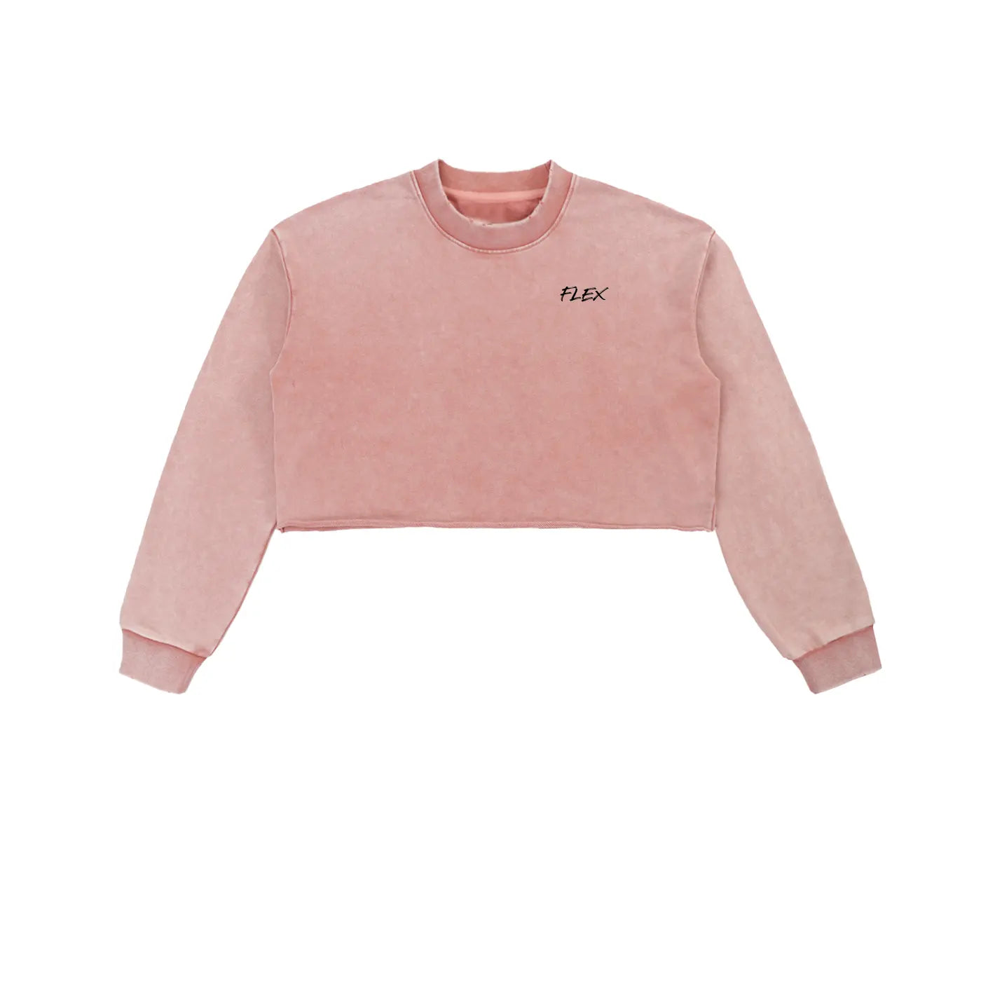 Snow Washed Raw Edge Cropped FLEX Sweatshirt.