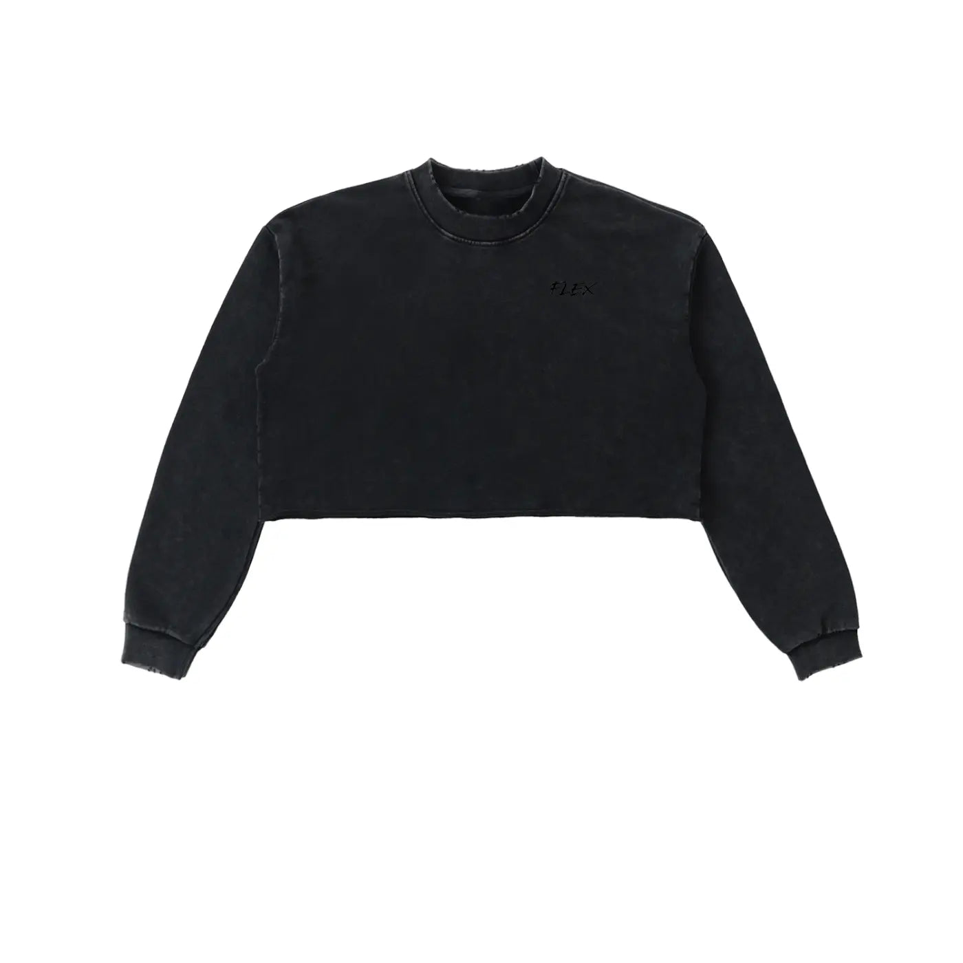 Snow Washed Raw Edge Cropped FLEX Sweatshirt.