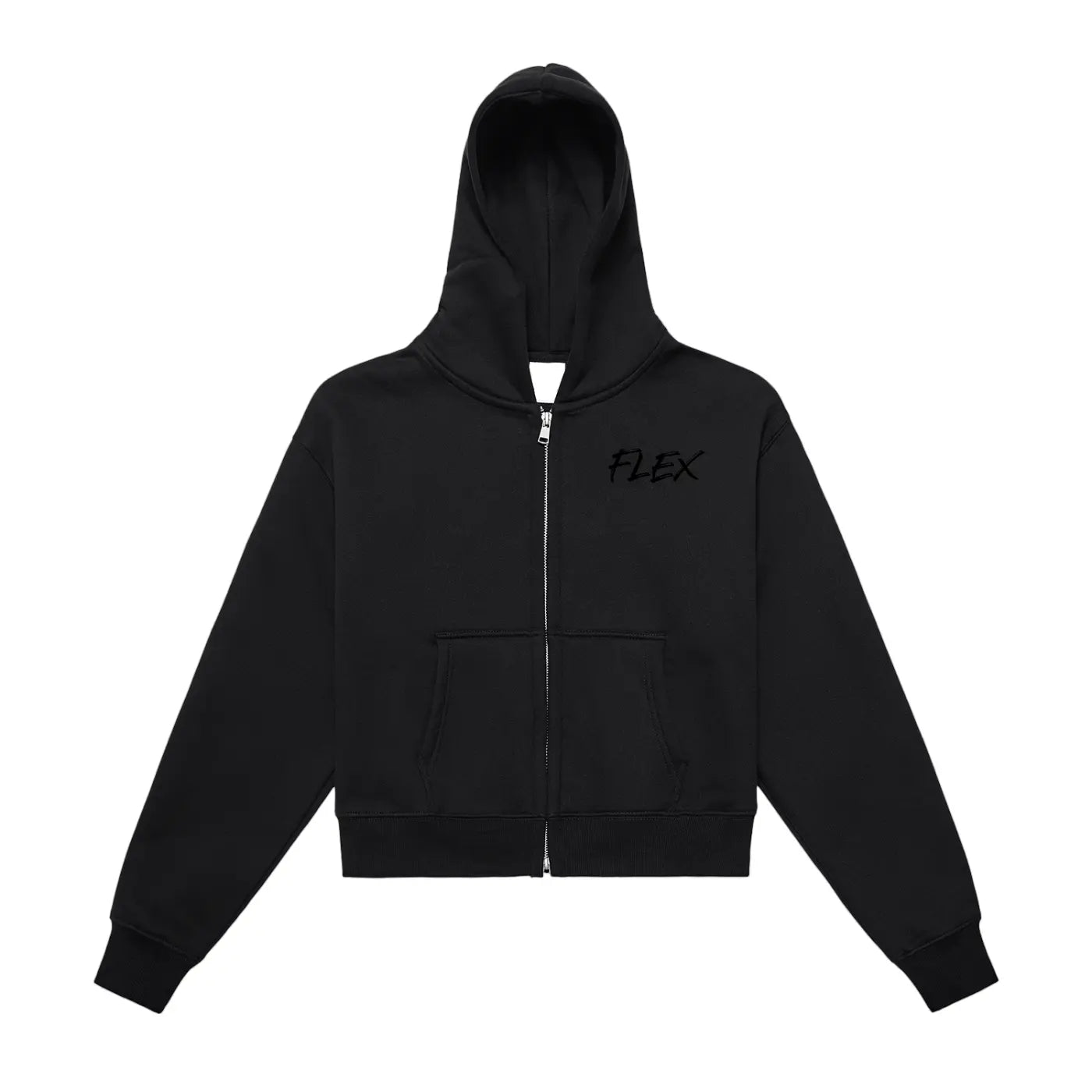 Fleeced Zip-Up Cropped FLEX Hoodie.
