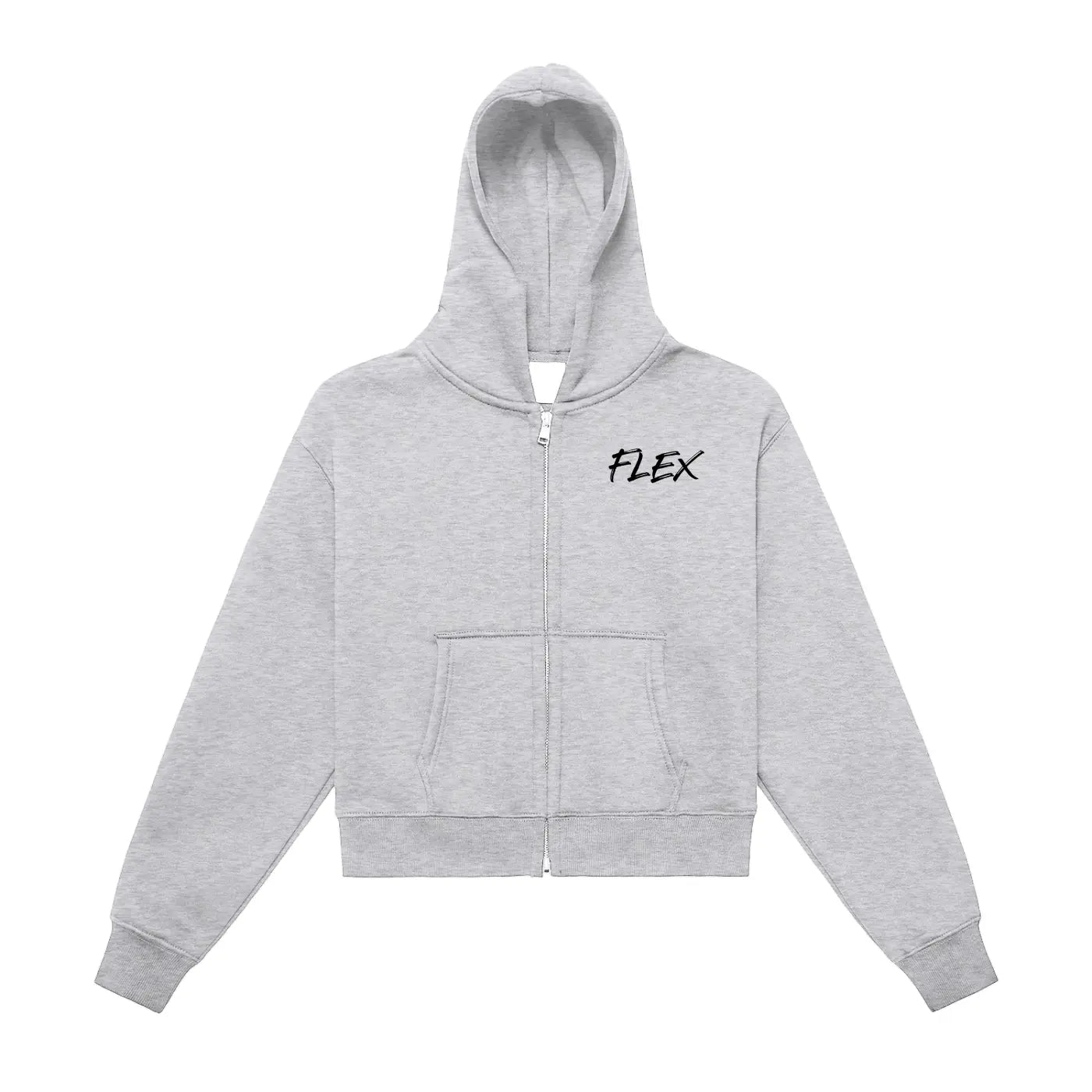 Fleeced Zip-Up Cropped FLEX Hoodie.