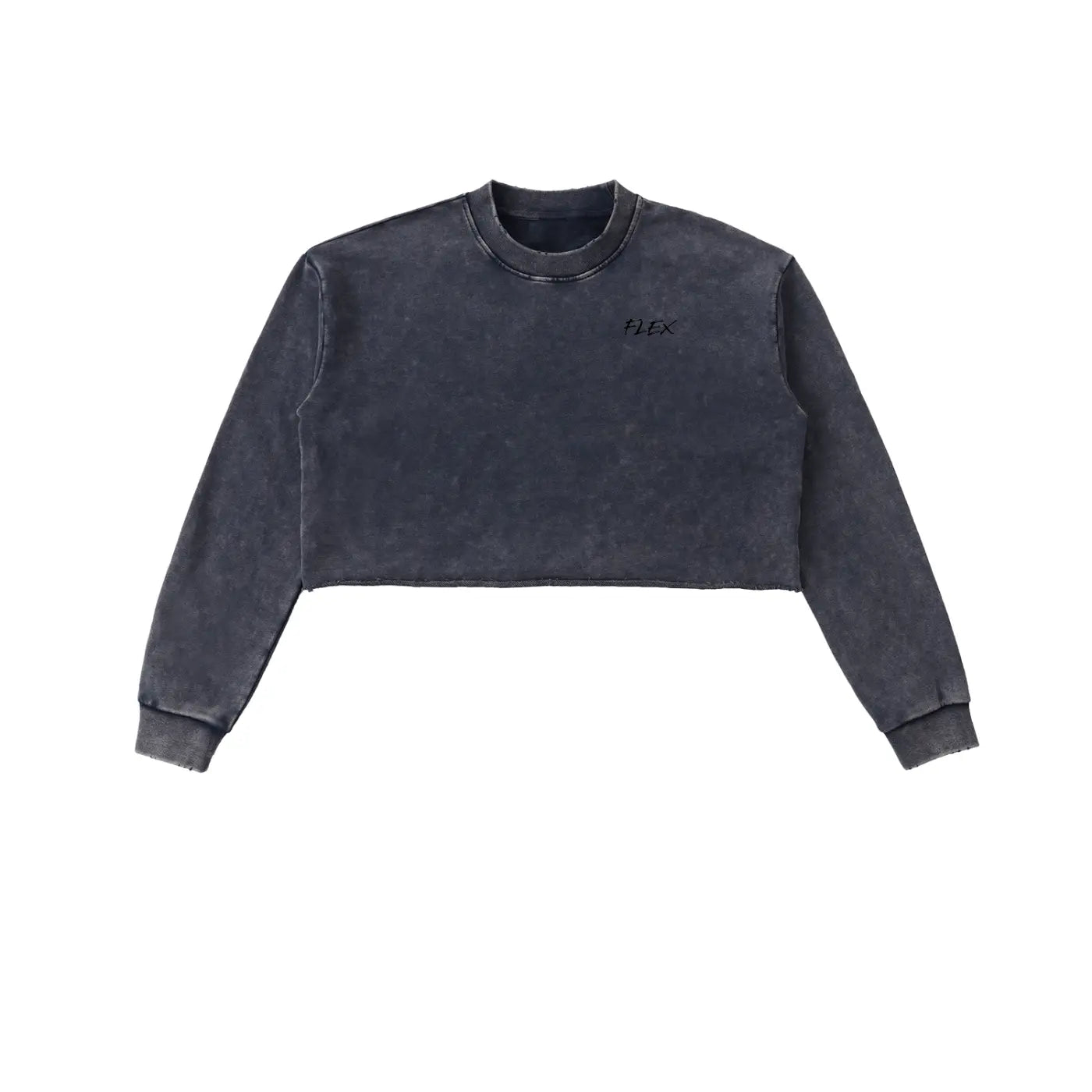 Snow Washed Raw Edge Cropped FLEX Sweatshirt.