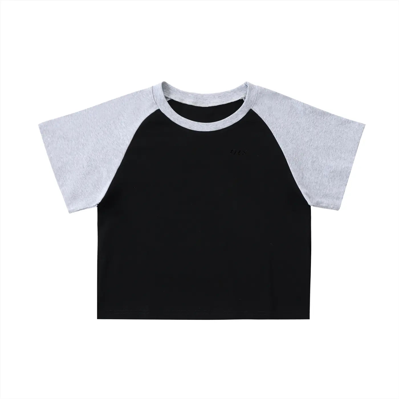 Color-Blocked Raglan Sleeve FLEX Crop Top.