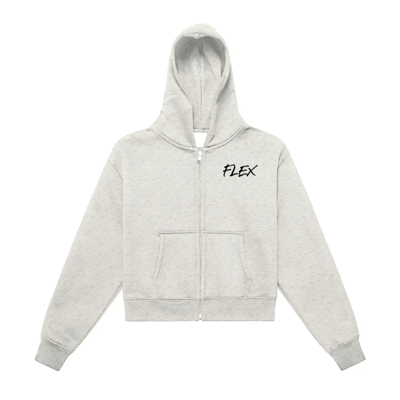 Fleeced Zip-Up Cropped FLEX Hoodie.
