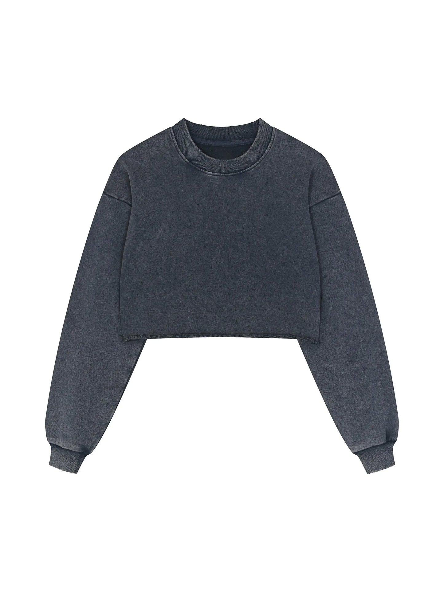 Snow Washed Raw Edge Cropped FLEX Sweatshirt.