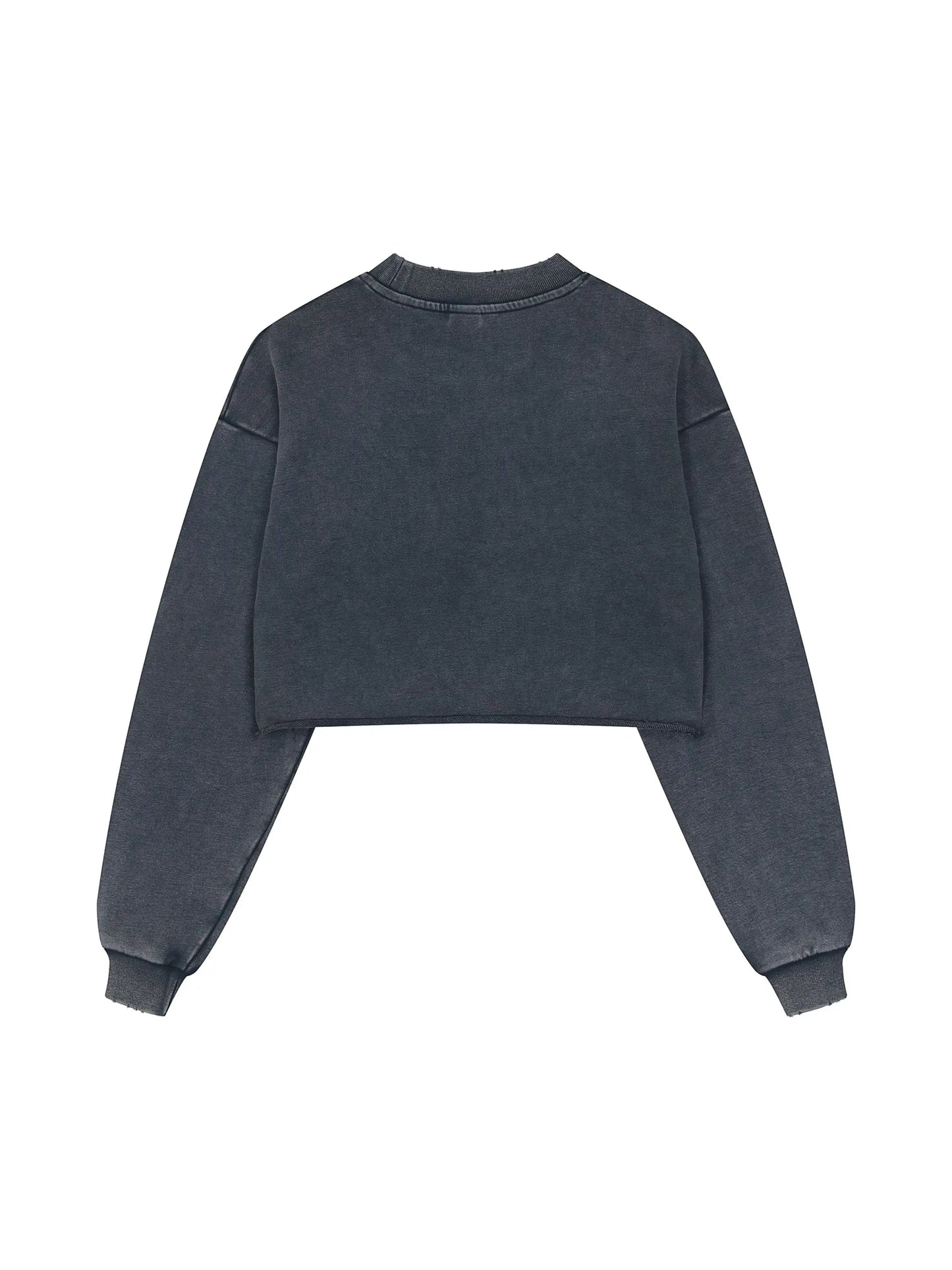 Snow Washed Raw Edge Cropped FLEX Sweatshirt.