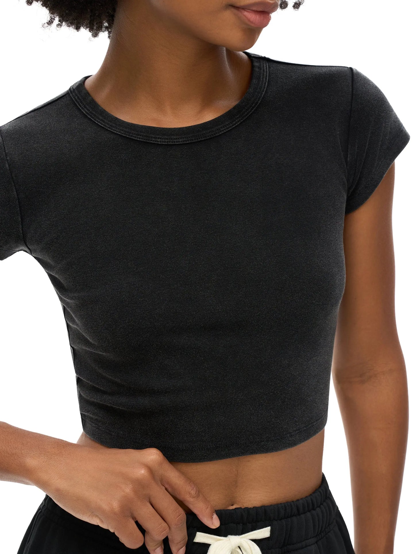Snow Washed FLEX Crop Top.