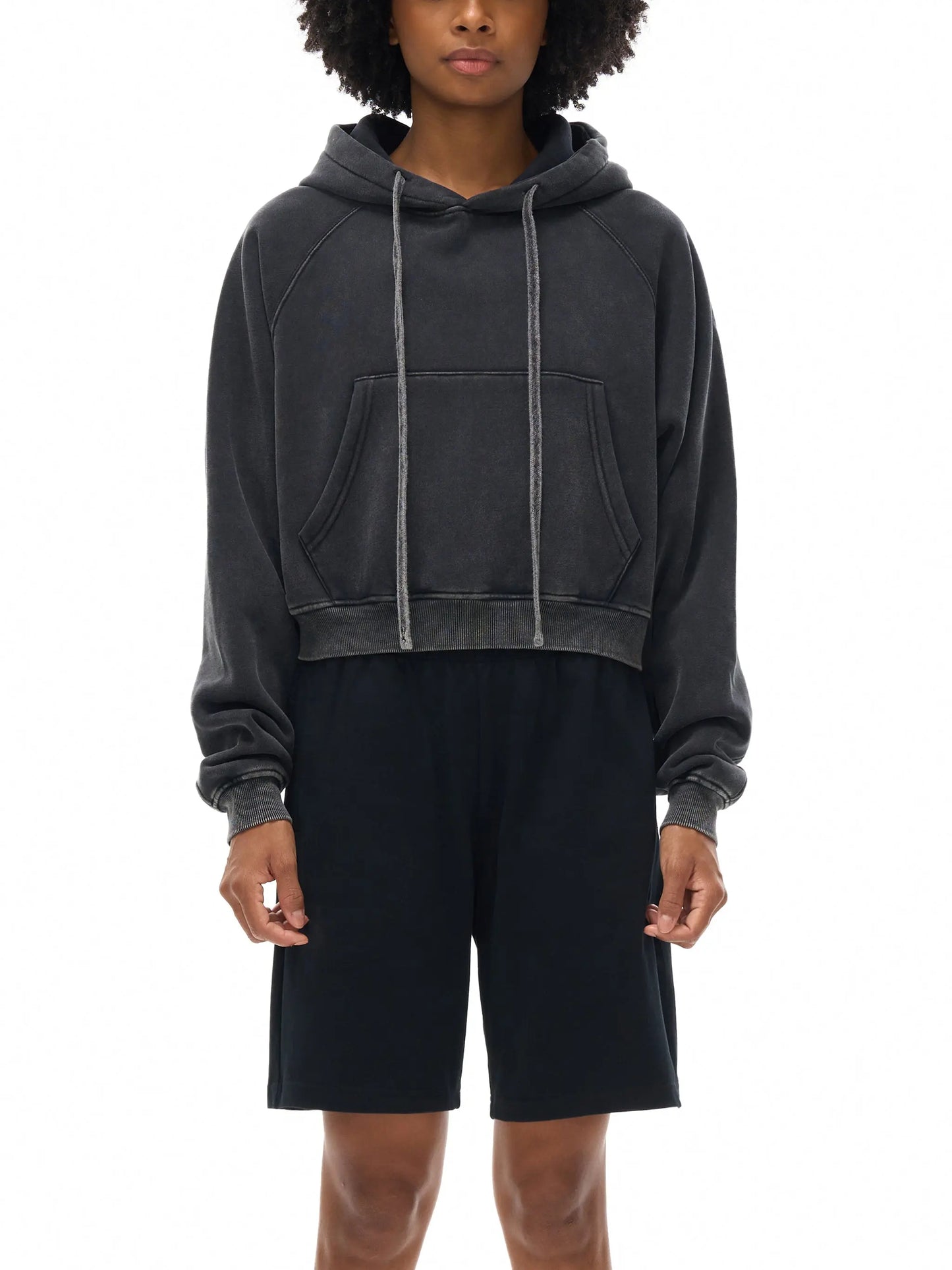 Snow Washed Cropped FLEX Hoodie.