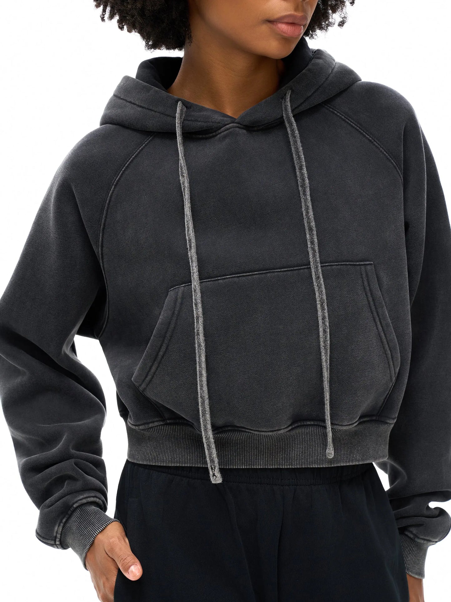 Snow Washed Cropped FLEX Hoodie.