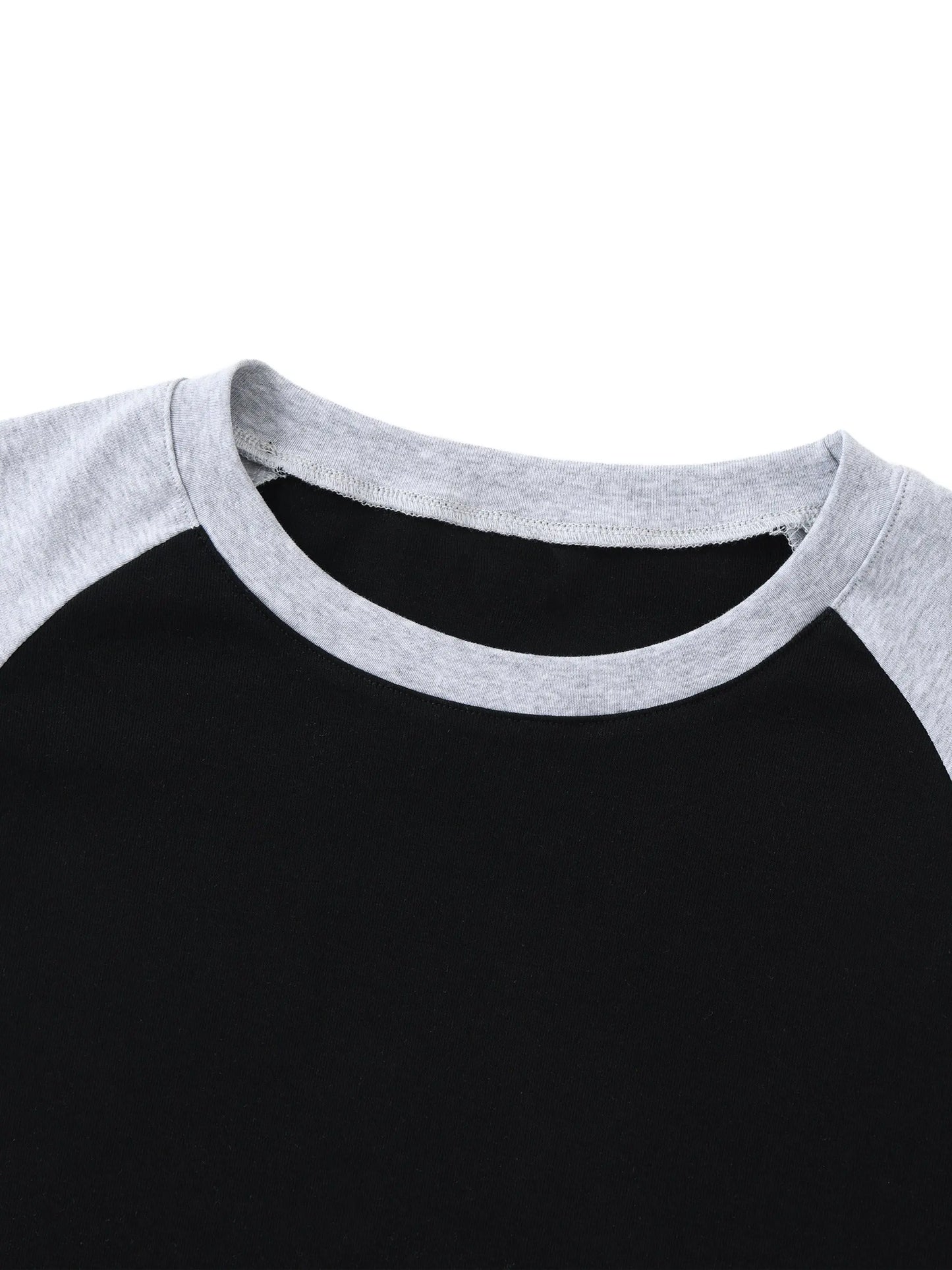Color-Blocked Raglan Sleeve FLEX Crop Top.