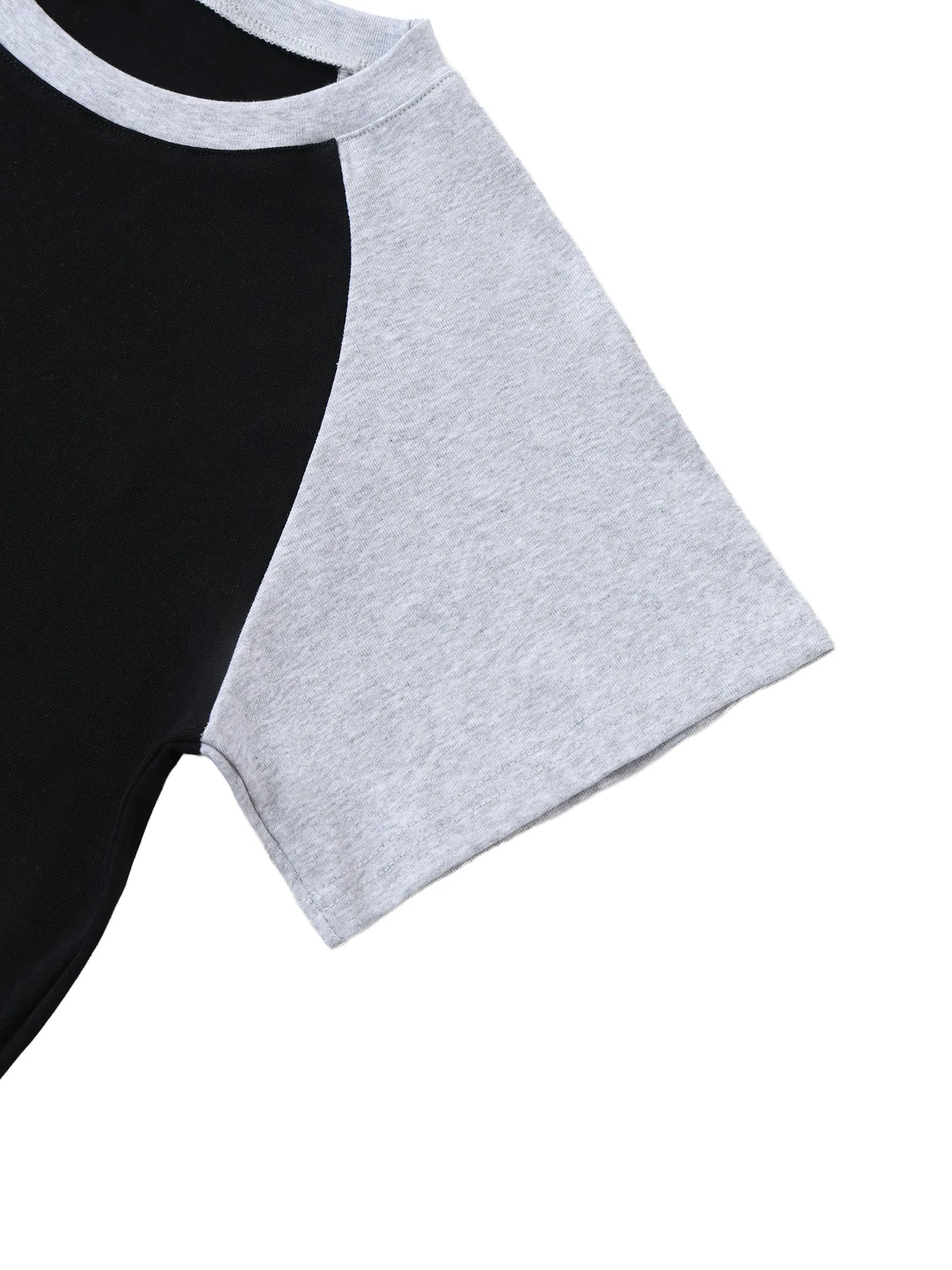Color-Blocked Raglan Sleeve FLEX Crop Top.
