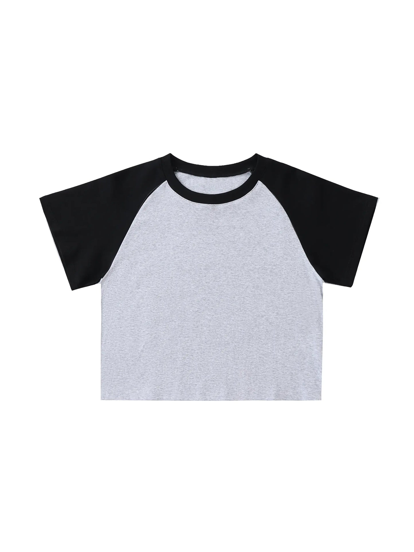 Color-Blocked Raglan Sleeve FLEX Crop Top.