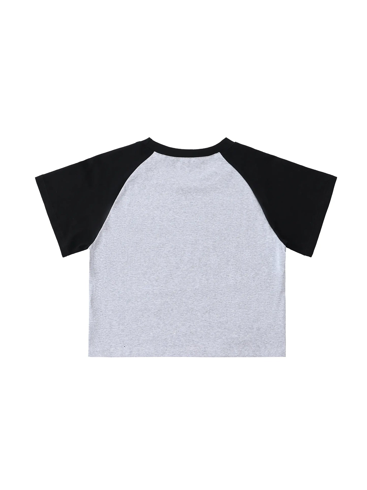 Color-Blocked Raglan Sleeve FLEX Crop Top.