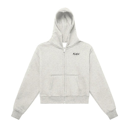 Fleeced Zip-Up Cropped FLEX Hoodie.