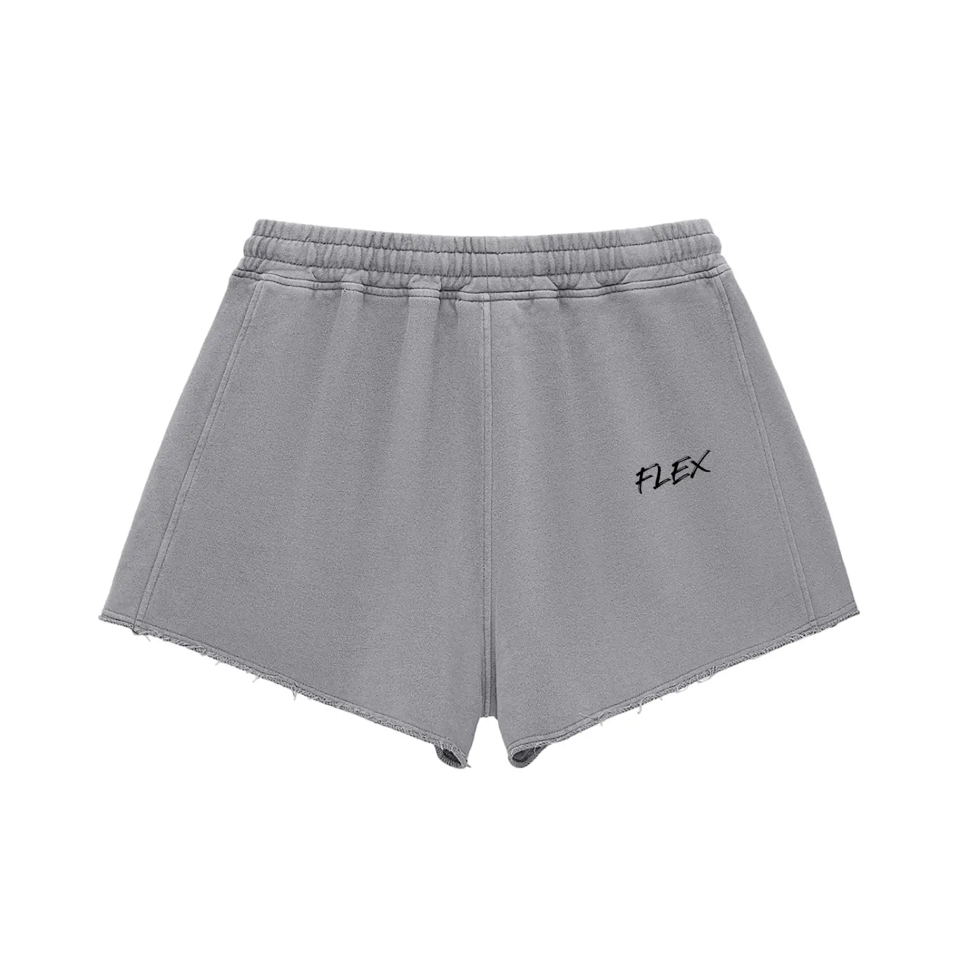 Snow Washed Raw Edge Drawstring FLEX Shorts.