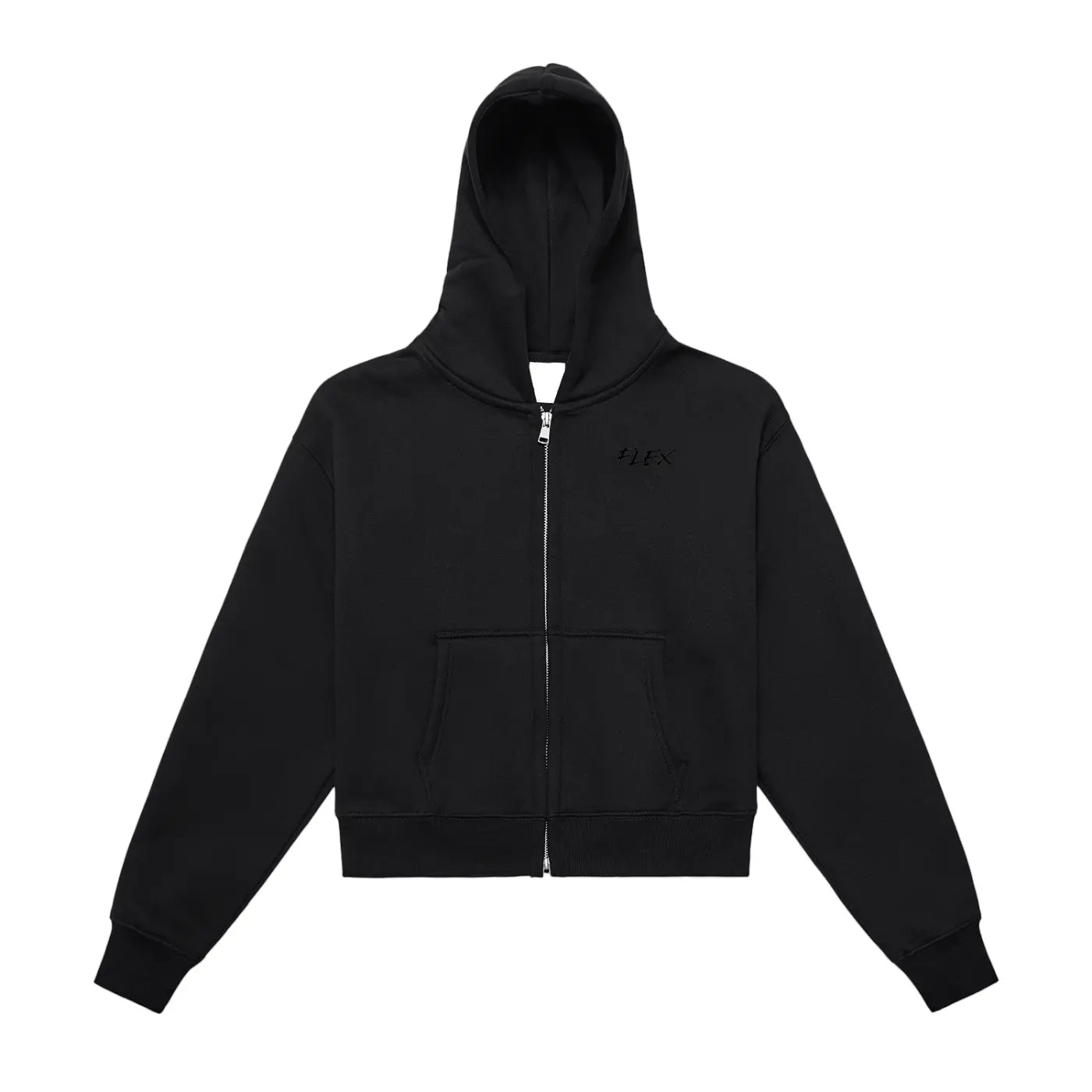 Fleeced Zip-Up Cropped FLEX Hoodie.