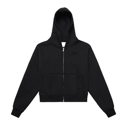 Fleeced Zip-Up Cropped FLEX Hoodie.