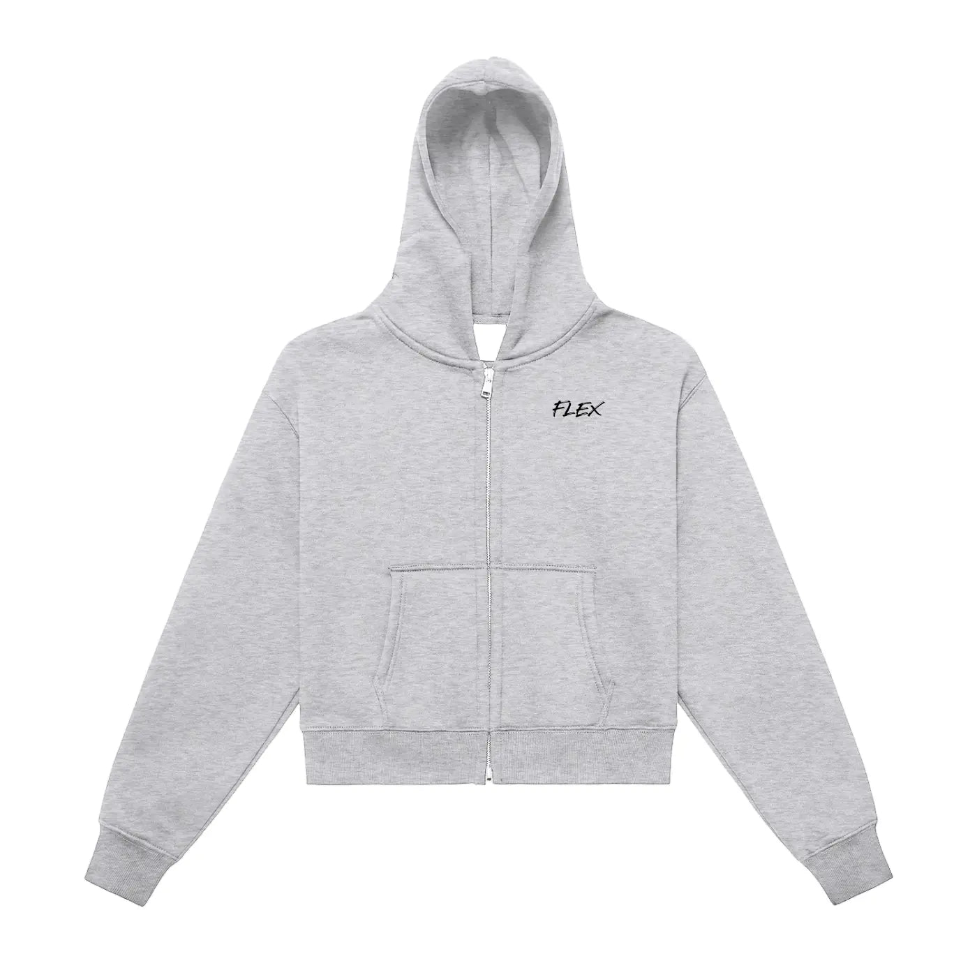 Fleeced Zip-Up Cropped FLEX Hoodie.