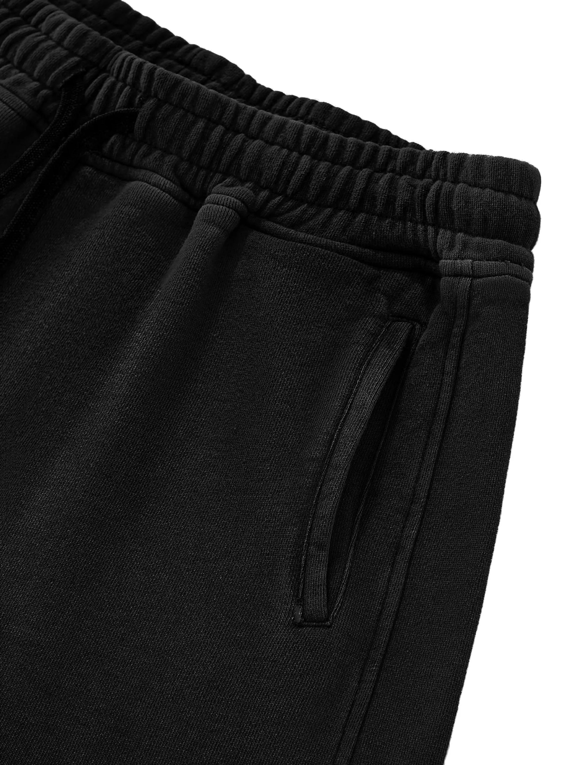 Snow Washed Raw Edge Drawstring FLEX Shorts.